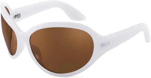 Vista 2 de FEISEDY Gafas de sol de moda de gran tamaño, clásicas, ovaladas, envolventes, con estilo, marco grande, sombra, gafas de mujer B2391