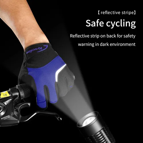 Vista 7 de KynciLOR Guantes de ciclismo para mujer y hombre, guantes de ciclismo con dedos para pantalla táctil y almohadillas de palma con silicona