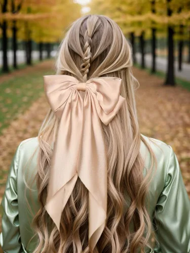 Vista 5 de Pasadores de lazo grande y horquillas de satén con cola larga de cinta, accesorios para el cabello casuales y de fiesta para mujeres y niñas