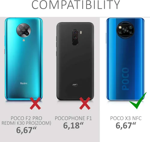 Vista 6 de kwmobile Funda compatible con Xiaomi Poco X3 NFC/Poco X3 Pro - Funda protectora de silicona TPU suave y delgada - Negro mate