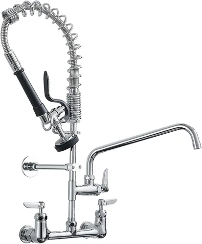 Vista 10 de Fapully - Grifo de fregadero de cocina comercial extraíble con espray níquel cepillado