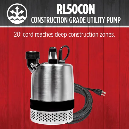 Vista 7 de Red Lion RL50CON, 115V, 1/2 HP, Bomba de utilidad manual de acero