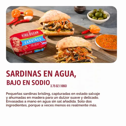 Vista 4 de King Oscar Sardinas en agua, latas de 3.75 onzas (paquete de 12)
