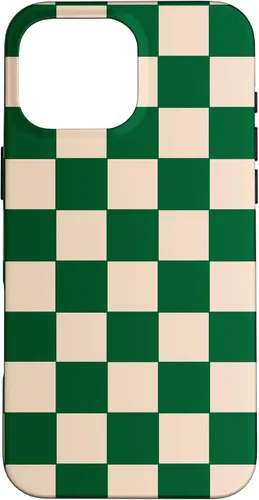 Vista 19 de Funda de tablero de ajedrez a cuadros blanco crema verde para iPhone 17