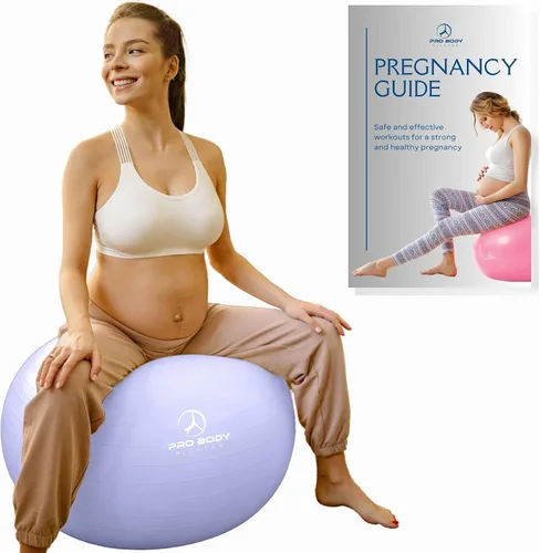 Vista 11 de ProBody Pilates Pregnancy Ball - Yoga Ball for Pregnancy with Book, Prenatal, Labor & Postnatal Maternity Exercise