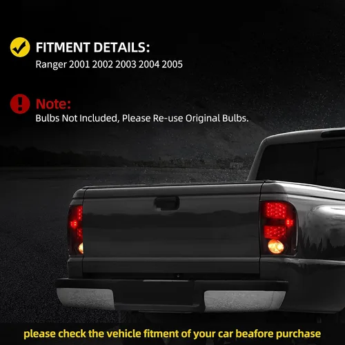 Vista 7 de DWVO Conjunto de luces traseras compatibles con Ford Ranger 01-05 2001 2002 2003 2004 2005 luces traseras de repuesto LED