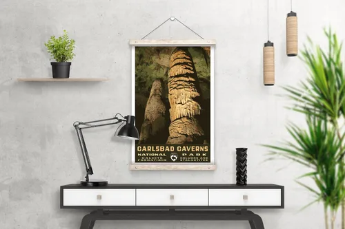 Vista 5 de GO SEE DESIGN Carlsbad Caverns National Park Vintage-Style Travel Poster - 8x10-12x18-18x24-24x36 / 4x6 Postcard WPA Style Art Print New Mexico USA
