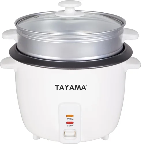 Vista 10 de Tayama Arrocera con bandeja de vapor 3 tazas, color blanco (RC-03R)