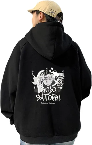 Vista 2 de BICOPU Anime Jujutsu - Sudadera con capucha para hombres y mujeres, chaqueta con capucha Fushiguro Megumi Cosplay Satoru Sudaderas