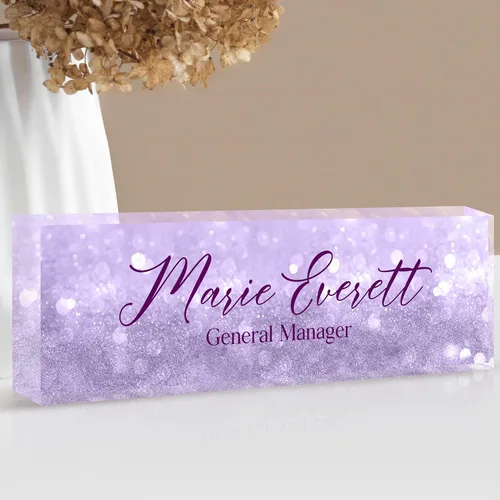 Vista 33 de Placa de identificación acrílica personalizada personalizada Accesorios de escritorio de oficina (A-azul dorado)