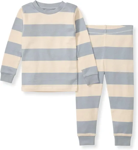 Vista 23 de Burt's Bees Baby Pijama de algodón orgánico para niños, conjunto de pijama Paquete de 1 temporada de Apple