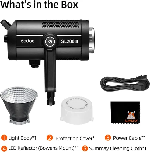 Vista 7 de Godox SL200III 215W (MAX.) Luces LED de fotografía de video, luces de estudio Bowens, salida continua, 8 efectos de iluminación preestablecidos