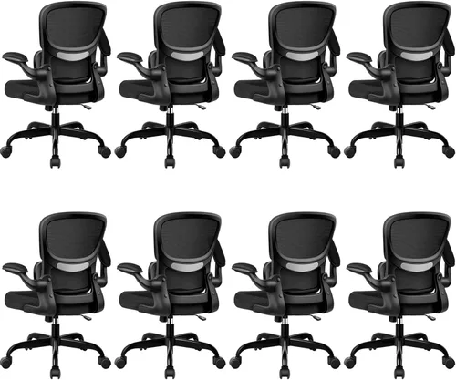 Vista 15 de BESTFAIR Silla de oficina ergonómica, silla de escritorio de malla transpirable cómoda con soporte lumbar, silla de computadora, silla de escritorio