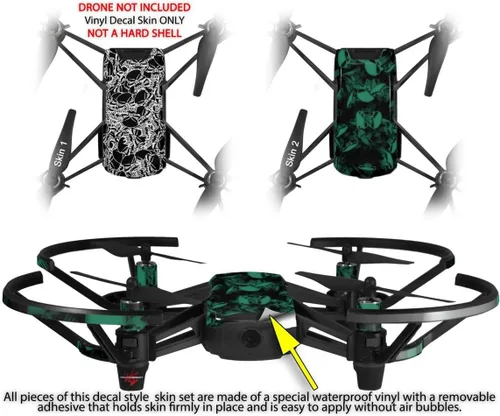 Vista 2 de Skin Wrap 2 Pack para DJI Ryze Tello Drone dispersos calaveras negro Drone No Incluidas