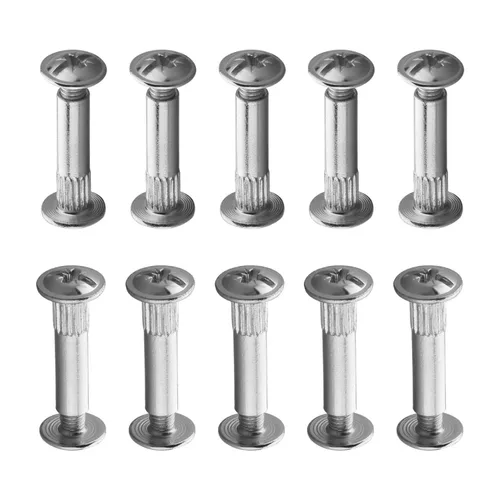 Vista 8 de 10 juegos de tuercas para tornillos de 3/16 pulgadas de diámetro de agujero, tornillos de encuadernación hembra M5x16mm, hebilla de cinturón, pernos