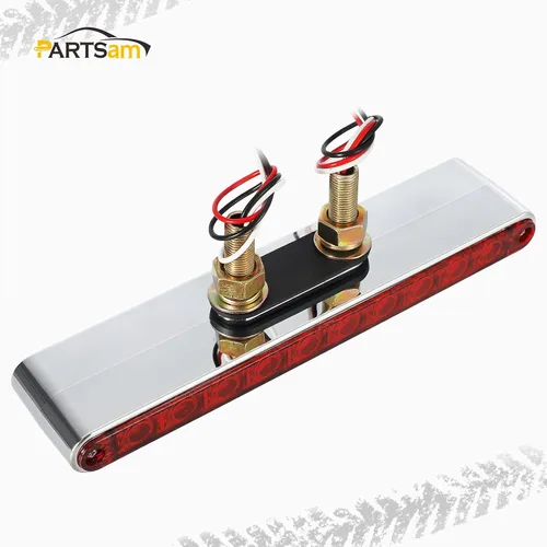 Vista 6 de Partsam Par de barras de luz de doble cara para camión semi remolque de 9-1/4" L, rojo/ámbar LED, barra de luz dual con función de marcador y señal
