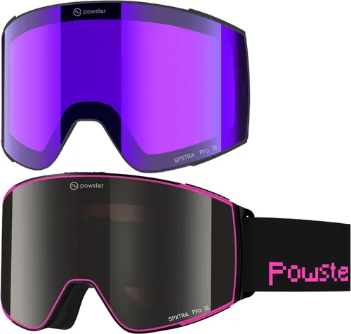 Vista 24 de Ski Goggles Snow OTG Snowboard Goggles Magnetic Interchangeable Lens Frameless UV Protection Anti-fog mobile Skating