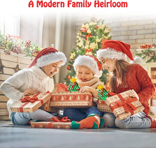 Vista 6 de Juguete para ansiedad de Navidad con forma de árbol y poppit, regalo de Navidad, para niños, adultos, niños, divertido juego de empuje, alivio