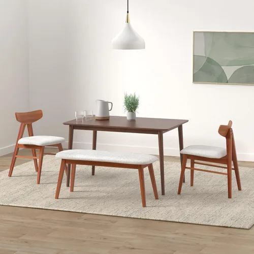 Vista 2 de Zinus Jen - Mesa de comedor de madera maciza de 47 pulgadas, fácil montaje, color espresso
