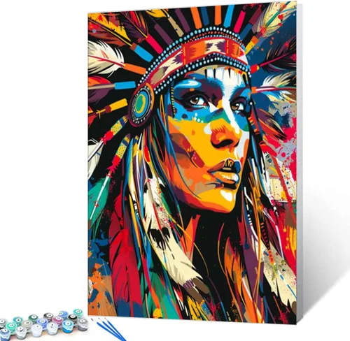 Vista 10 de Tucocoo Kit de pintura africana por números para niñas negras, lienzo de 16 x 20 pulgadas, pintura al óleo para niños, estudiantes, adultos