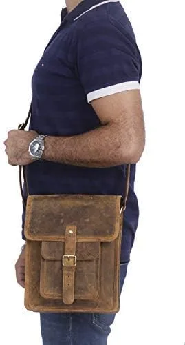 Vista 7 de Komals Passion Leather Bolsa de cuero resistente para iPad de 11 pulgadas bolsillo marrón desgastado