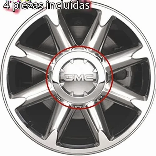Vista 2 de 4 piezas de tapas centrales de ruedas cromadas Compatibles con GMC Sierra 1500, Yukon Denali 2007-2014 #9598046