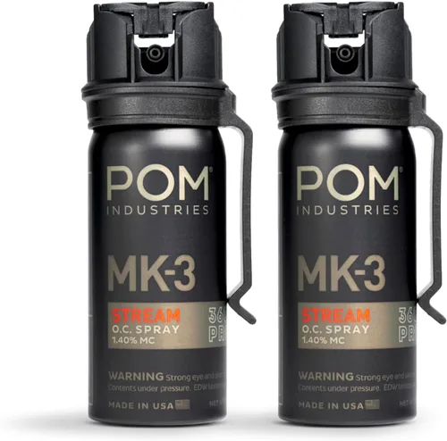 Vista 9 de POM MK3 Pepper Spray, Belt Clip Model, Maximum Police Strength OC with UV Marking Dye, Quick Flip Top Safety, 360° Performance At Any Angle
