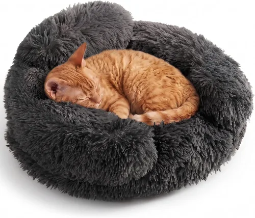 Vista 28 de EHEYCIGA Cama calmante de 20 pulgadas para perros pequeños y gatos, sofá Marrón