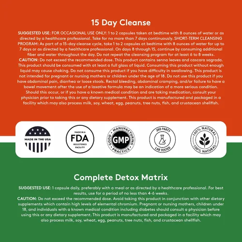 Vista 8 de Paquete de 3 unidades de limpieza de cuerpo entero Limpiador de colon de 15 días y alcalinizante del sistema con matriz de desintoxicación