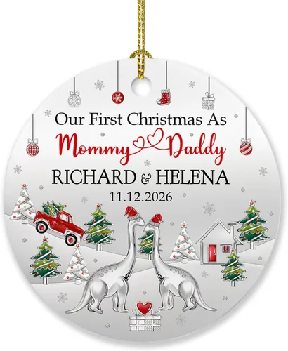 Vista 8 de Adorno personalizado para árbol de Navidad con nombre y año, regalo para mi nuevo apartamento, adorno personalizado para primera Navidad en un nuevo