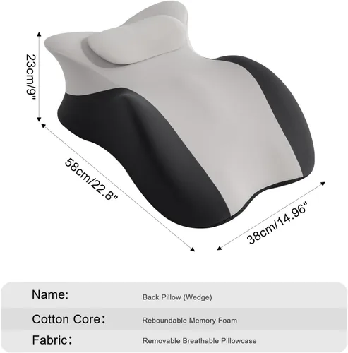 Vista 2 de SheRest Almohada de lectura ajustable para reposacabezas para adultos en cama – Cuña de apoyo de espalda de espuma viscoelástica para reflujo ácido