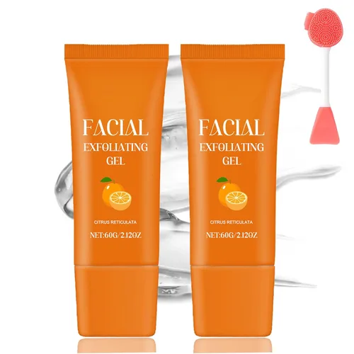 Vista 9 de Gel exfoliante facial, gel exfoliante naranja para cara, limpieza profunda, exfoliante, piel facial (1 unidad)