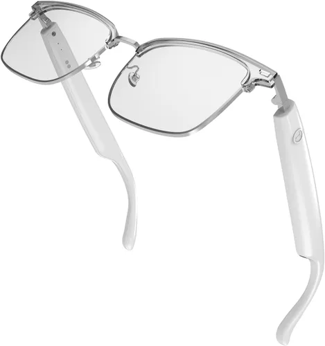 Vista 11 de Gafas inteligentes, gafas con filtro de luz azul, gafas de sol Bluetooth, lente fotocrómica, micrófono y altavoz integrados (GS13-dorado+marco negro)