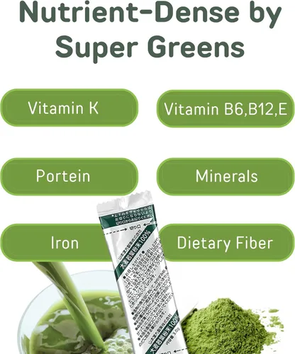 Vista 5 de Yamamoto Kanpoh YAMAKAN - Polvo de hierba de cebada joven, jugo de hierba para la salud intestinal y vitalidad, rico en vitaminas y minerales
