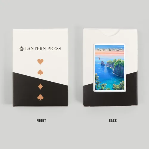 Vista 8 de Lantern Press Parque Nacional de Samoa Americana, pintura al óleo (52 cartas de juego, baraja de cartas de tamaño póquer con Jokers)