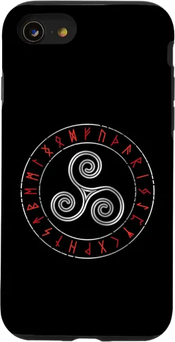 Vista 13 de iPhone 15 Triskele de mitología nórdica - Círculo rúnico Viking Runes Celtic Case