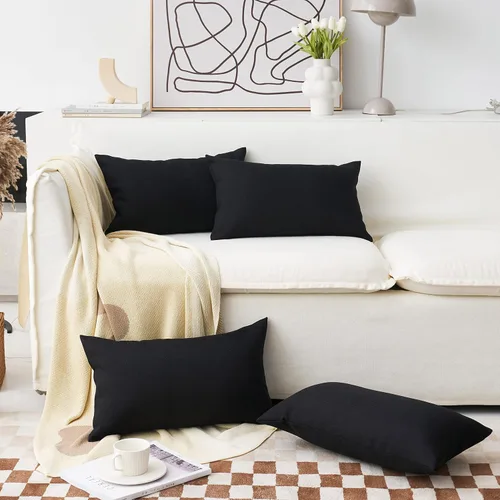 Vista 34 de Home Brilliant Funda de almohada de lino de 18 x 18 pulgadas, almohada decorativa para cama, sofá, sala de estar, 1 unidad, color gris ceniza