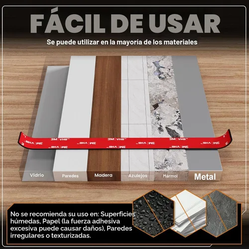 Vista 4 de Cinta de Doble Cara 3M Resistente de 10 Pies, Cinta de Montaje de Doble Cara para Paredes, 3M VHB Cinta de Doble Cara Fuerte Resistente