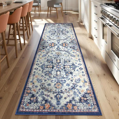 Vista 65 de Lahome Alfombra Floral Bohemio Medaillon - 2x3 Pequeña Alfombra de Baño Rosa Caliente, Alfombra de Cocina, Lavable a Máquina, Antideslizante, Suave