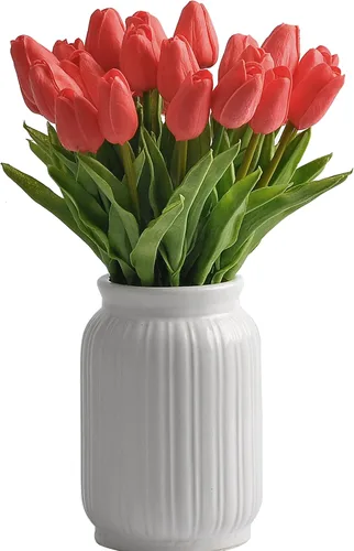 Vista 9 de Tulipán artificial de 30 piezas de flores de tacto real para la decoración del hogar de la boda centro de mesa
