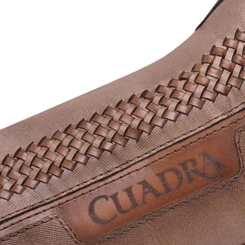 Vista 8 de Bota Hombre Cuadra en Piel Genuina con Cremallera Marrón