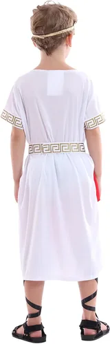 Vista 4 de Funivals Toga Costume for Boys GirlsHalloween Classic Roman God Dress Up Ancient Greek Outifit Kids