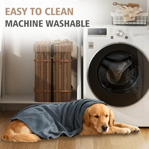 Vista 7 de Ameritex - Manta reversible para mascotas, terciopelo 100 % impermeable súper suave para sofá y cama.
