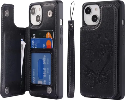 Vista 13 de Cavor para iPhone 14 Plus Funda tipo cartera con tarjetero, Funda tipo cartera para iPhone 14 Plus para mujeres, Doble cierre magnético a prueba
