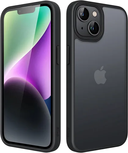 Vista 10 de JETech Funda mate para iPhone 14 de 6.1 pulgadas, a prueba de golpes, protección contra caídas de grado militar, cubierta trasera translúcida