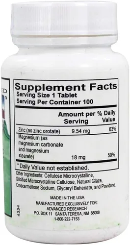 Vista 2 de NCI Advanced Research Dr. Hans Nieper Zinc Orotate 100 TAB