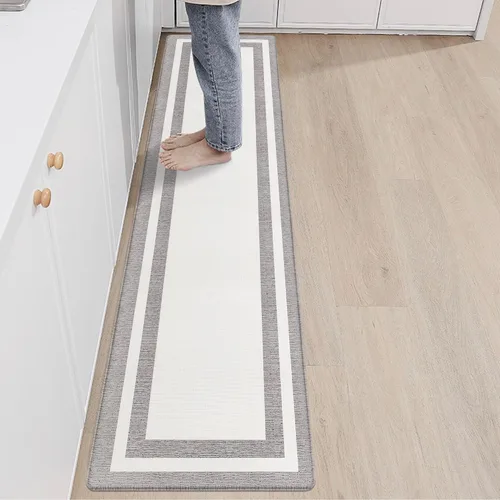 Vista 23 de Tapetes antifatiga para suelo de cocina, tapetes acolchados antifatiga de cocina de 17.3 x 27.5 pulgadas, impermeables, antideslizantes, de pie