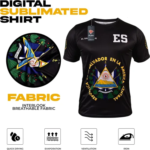 Vista 5 de Fury Camiseta de fútbol El Salvador - Camisa unisex blanca y negra para todos los salvadoreños