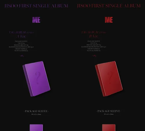 Vista 2 de Jisoo ME 1st Solo Album TAG Versión Paquete manga+Tarjeta TAG LP+Juego de tarjeta fotográfica+tarjeta fotográfica Selfie+papel de crédito+papel
