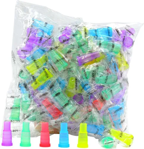 Vista 2 de 100 puntas desechables para cachimba, puntas de boca de shisha de plástico multicolor de grado alimenticio, boquillas de cachimba envueltas